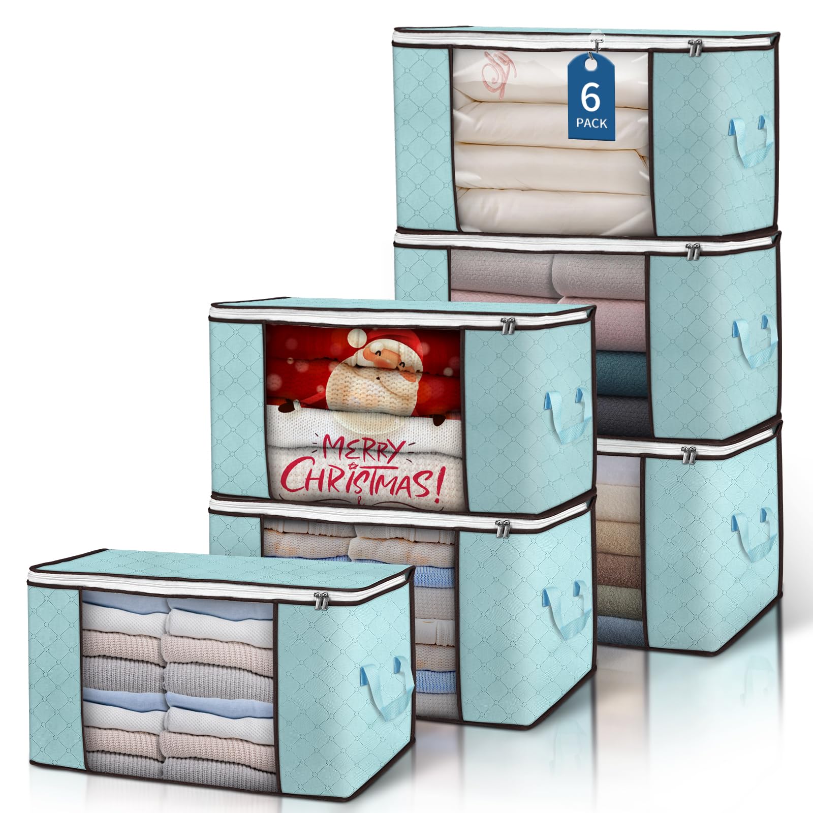 Budding Joy 90L foldable storage bags for closet organization, keeping items neat and accessible.