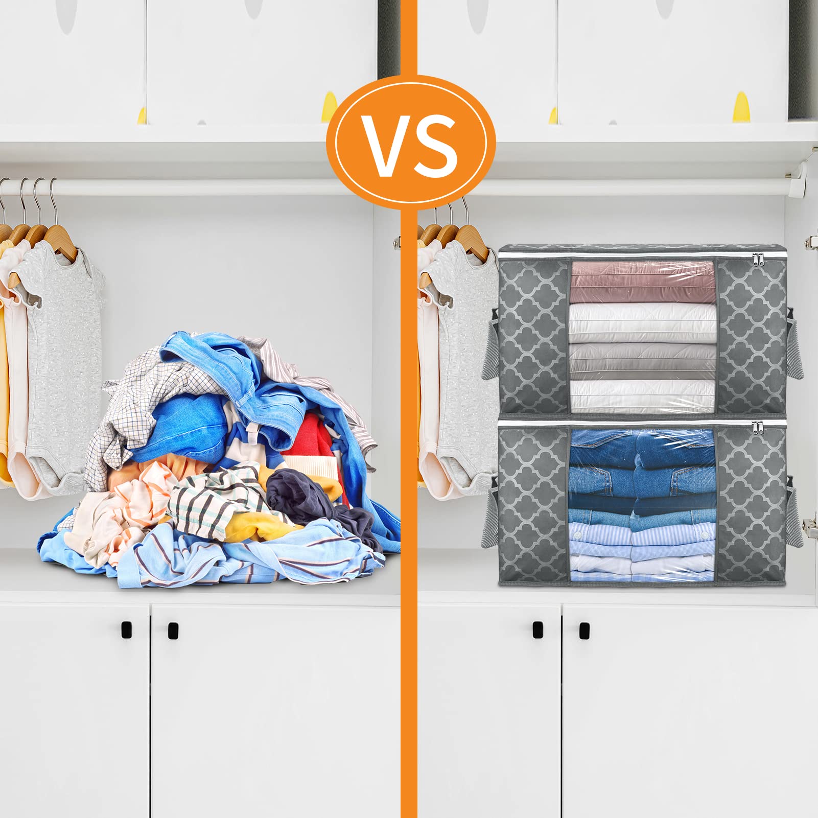 Budding Joy foldable design keeps closets tidy when not in use.
