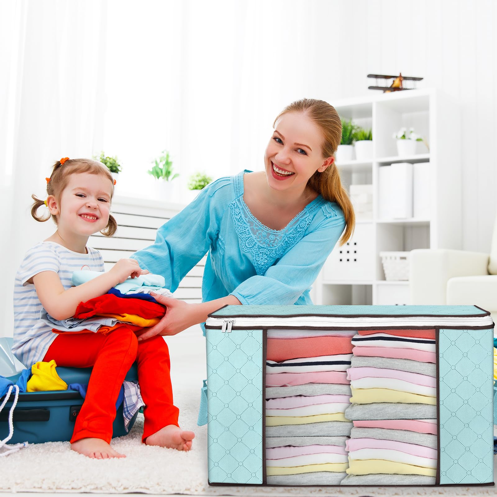 Budding Joy 90L fold-flat storage bags save space when not in use.