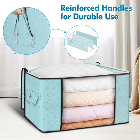 Budding Joy 90L storage bags with reinforced handles for durable, long-lasting use.