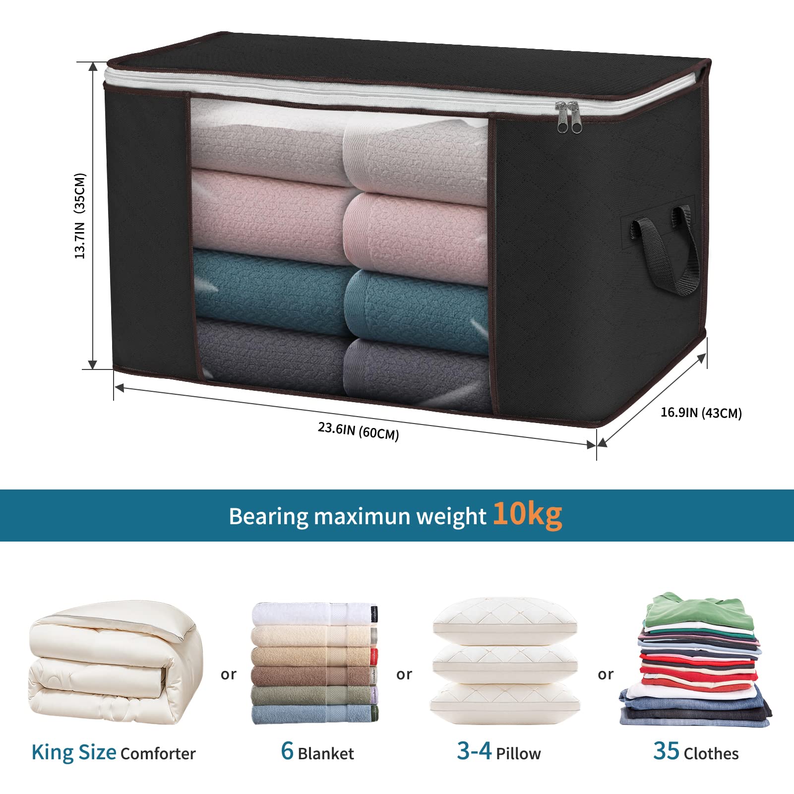 Budding Joy bags with durable handles support heavy blanket storage.