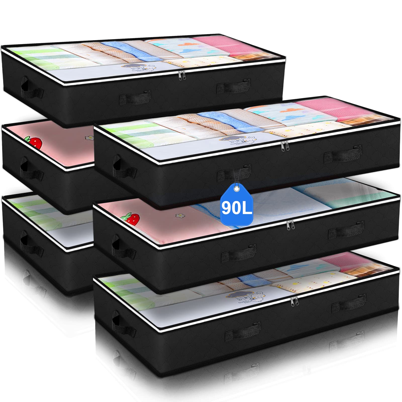 Budding Joy under-bed storage 6-pack fits under bed for organized blankets and clothes