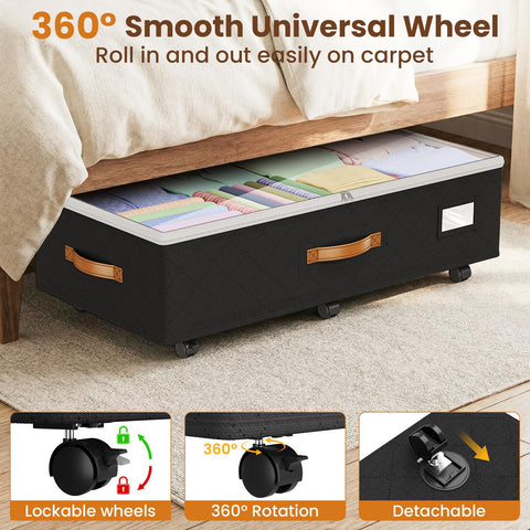 Budding Joy expandable 80L container saves space with height-adjustable design.