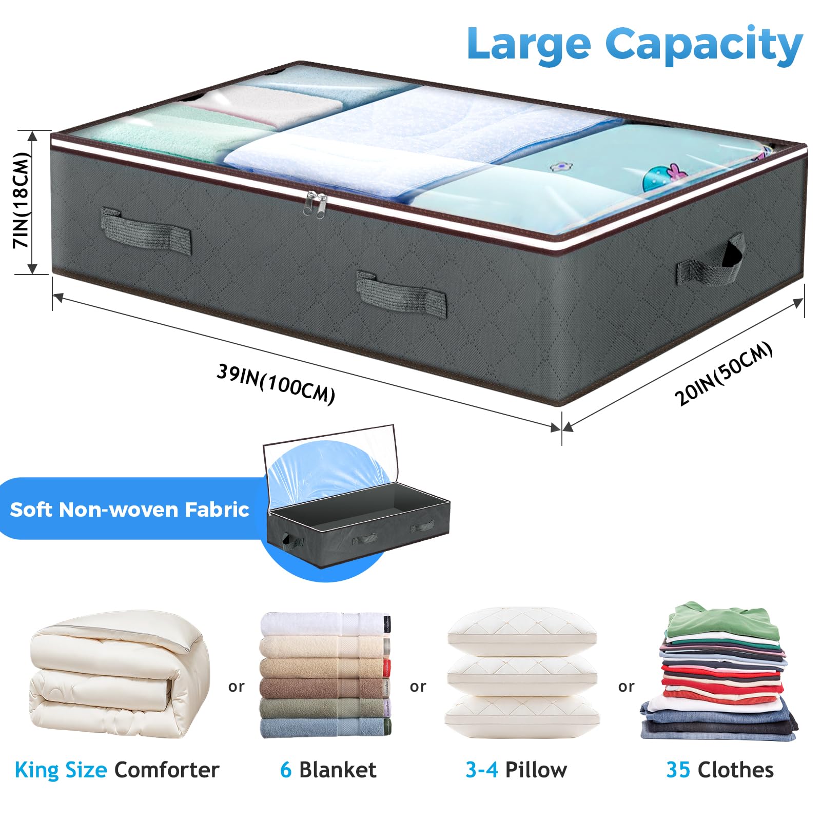 Folded Budding Joy storage bag collapsed for space-saving storage.