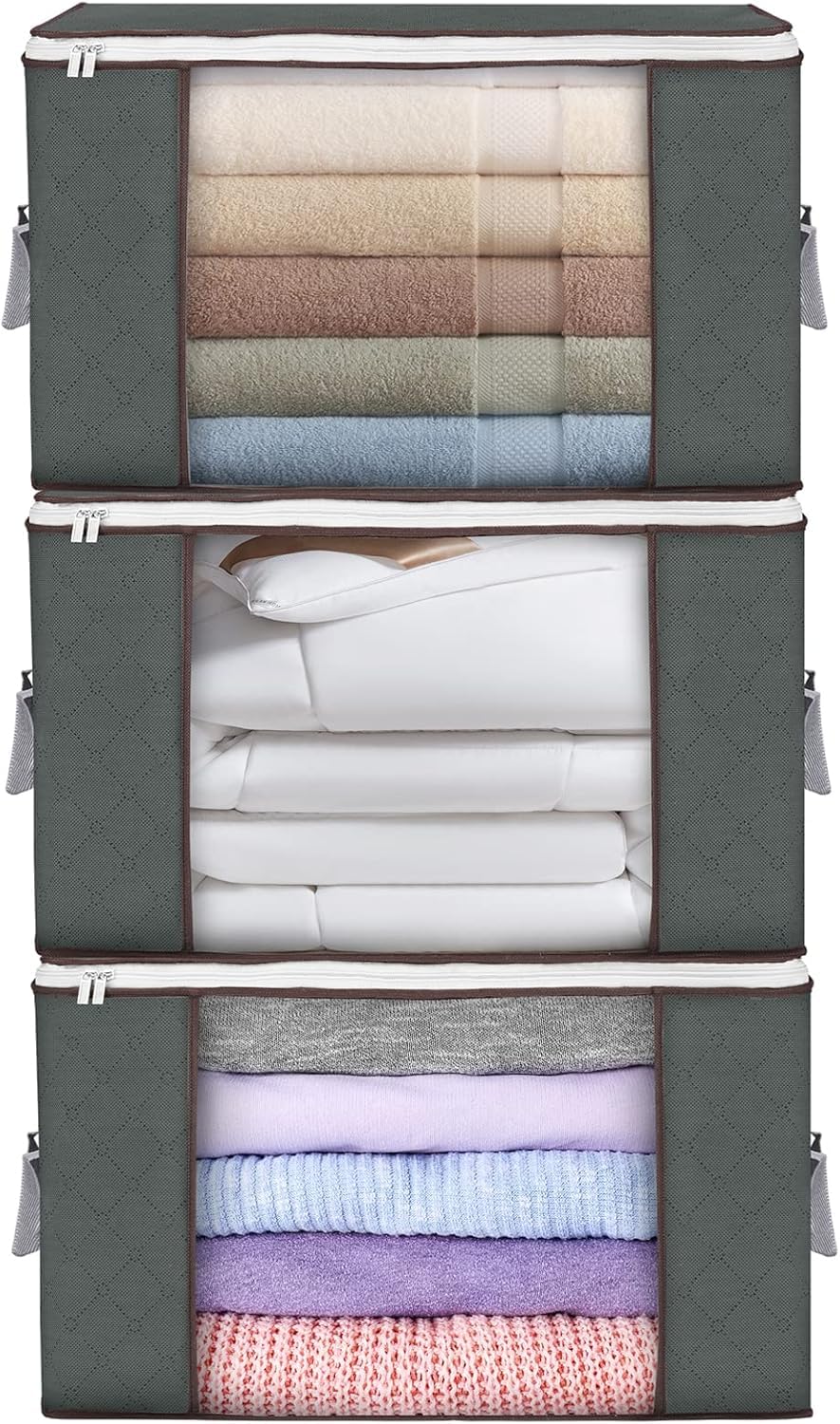 Budding Joy large storage bag showing 90 L capacity for blankets and bedding.