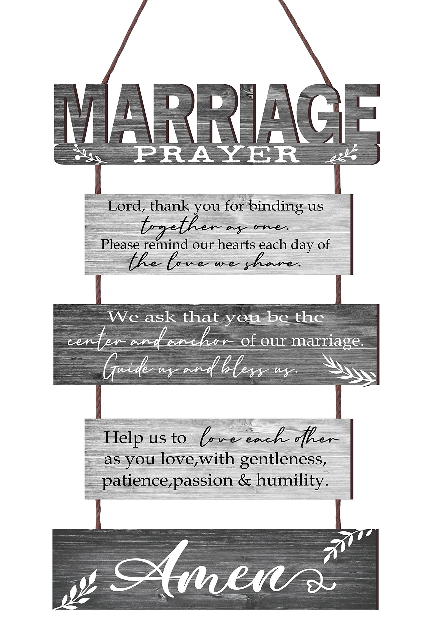 Buecasa Marriage rustic sign front view for elegant wall decor