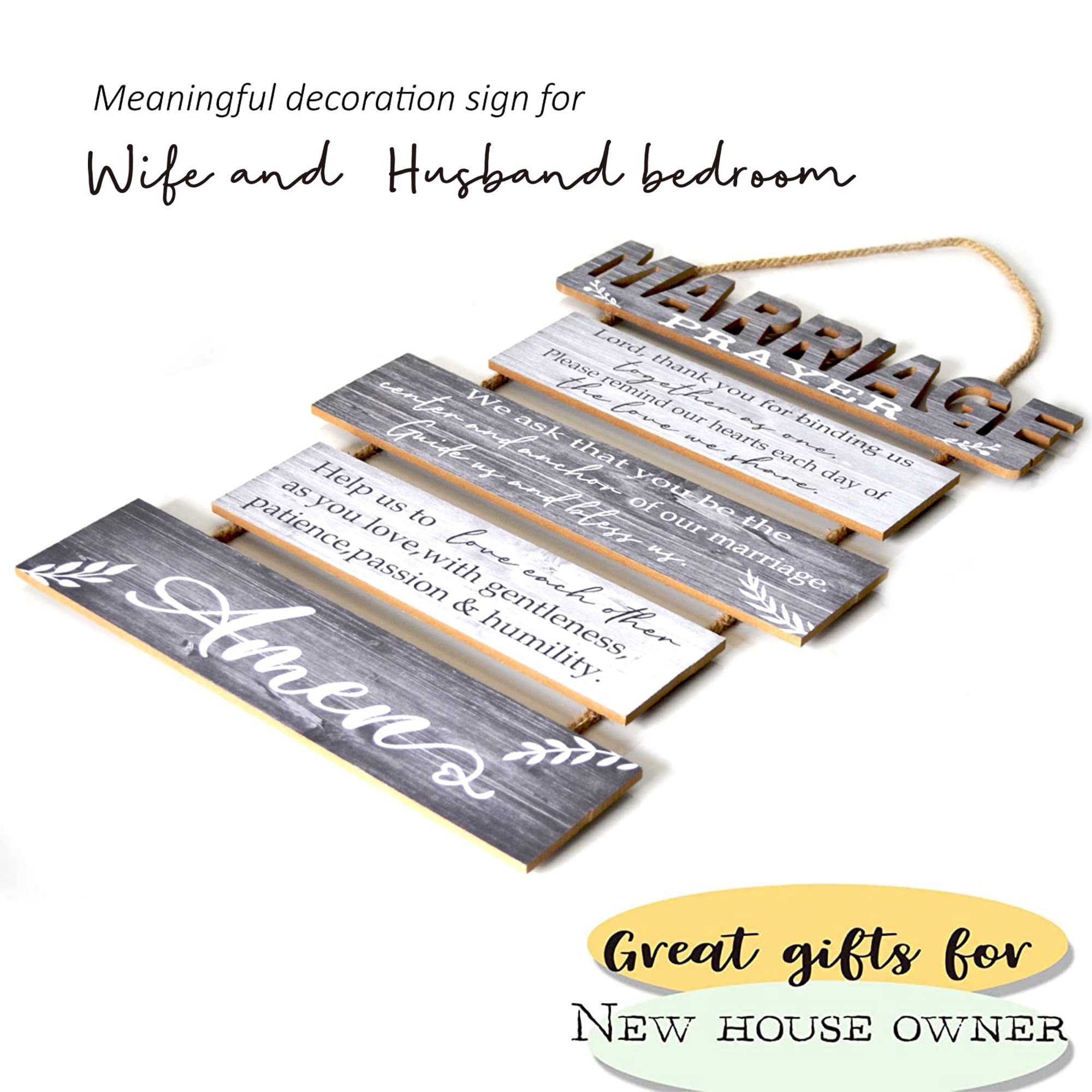 Buecasa marriage rustic sign wall-hanging ready to display