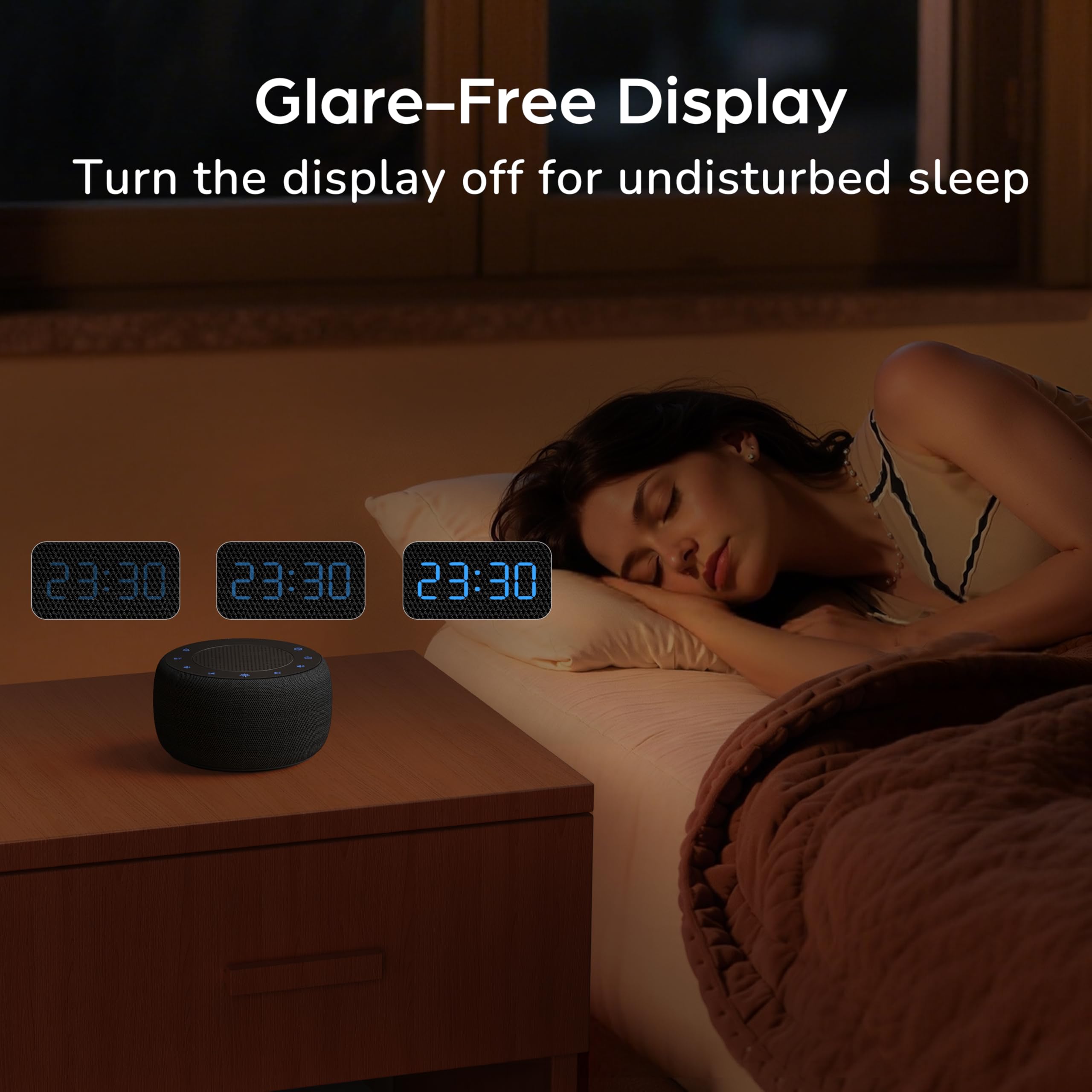 BuffBee ambient night light provides gentle illumination at bedtime.