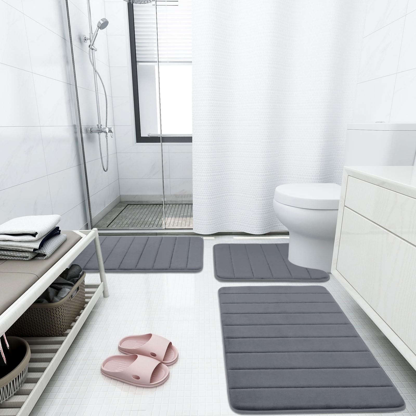 Back of Buganda bath mat displaying non-slip backing to stay in place.