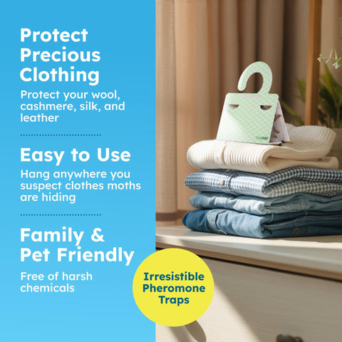 BugMD indoor moth traps for closets and drawers blend with decor while catching moths.