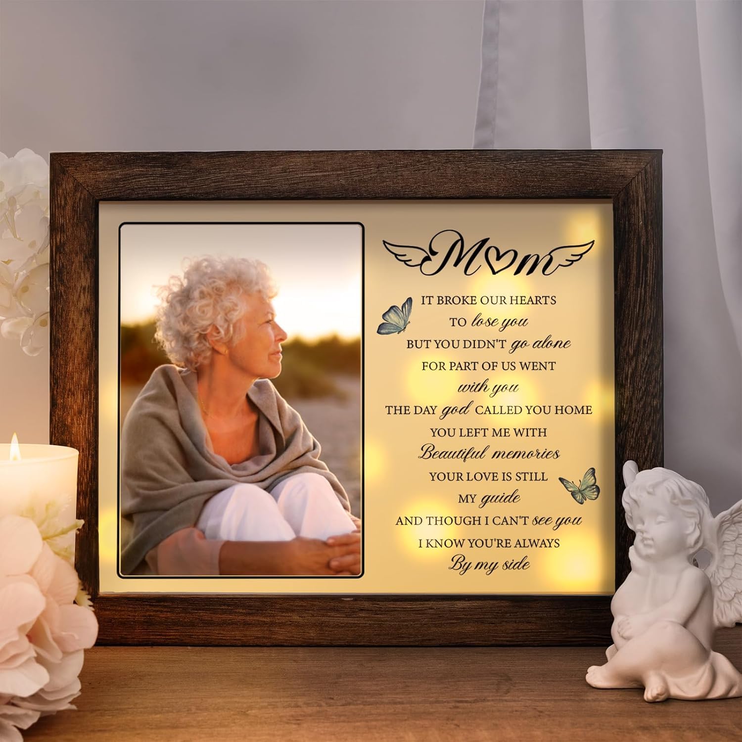 Buioata memorial frame holding a 4x6 photo to honor cherished memories.