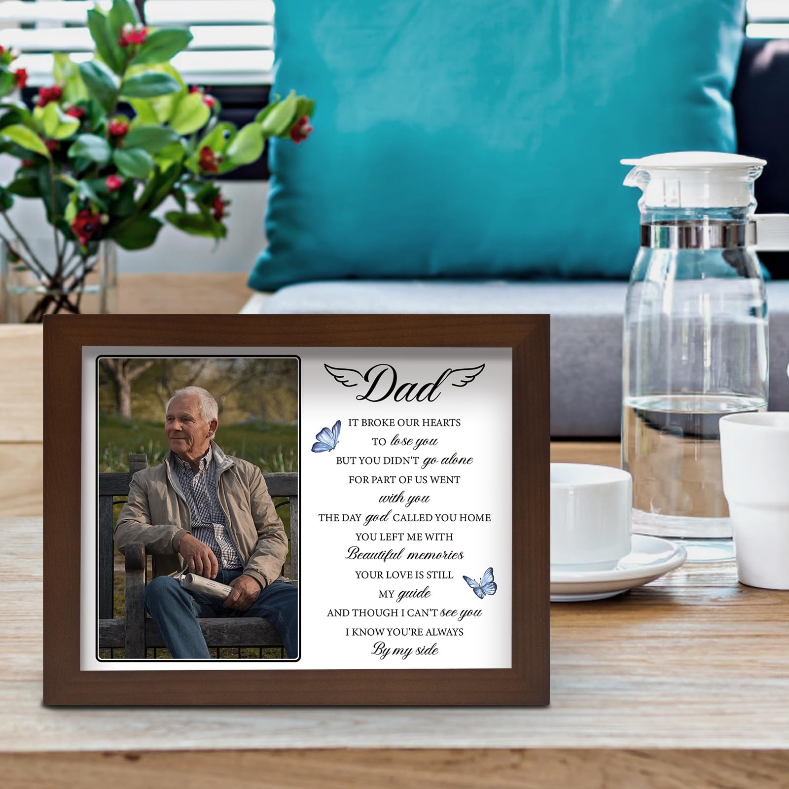 Buioata memorial shadow box back panel includes a hook for wall mounting.