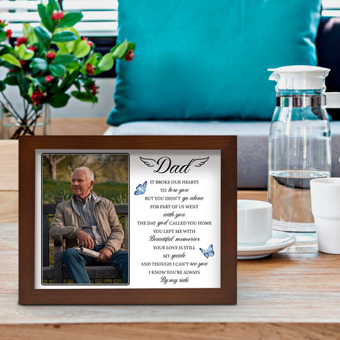 Buioata memorial shadow box back panel includes a hook for wall mounting.