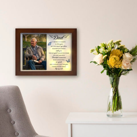 Buioata memorial shadow box features an inscribed comforting message.