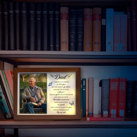 Buioata memorial shadow box can be placed on a table or hung on a wall.