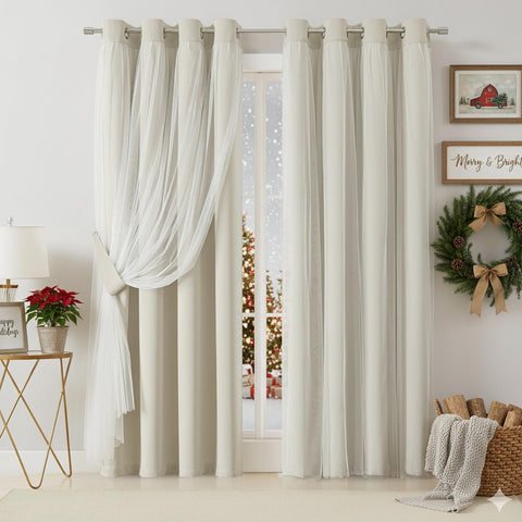 Bujasso two-panel set delivers stylish fullness with minimal effort.