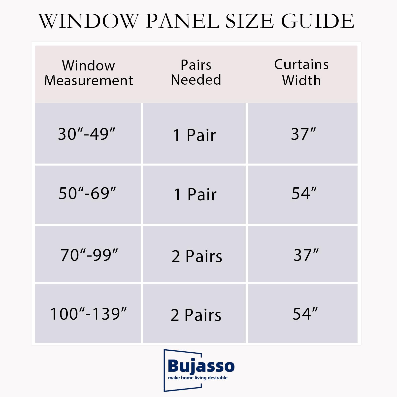 Bujasso double-layer curtains suit living rooms, bedrooms, kitchens, and offices.