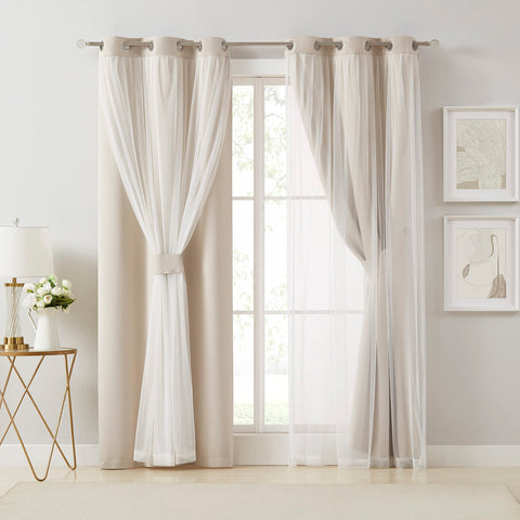 Bujasso sheer overlay softens daylight with an airy feel.