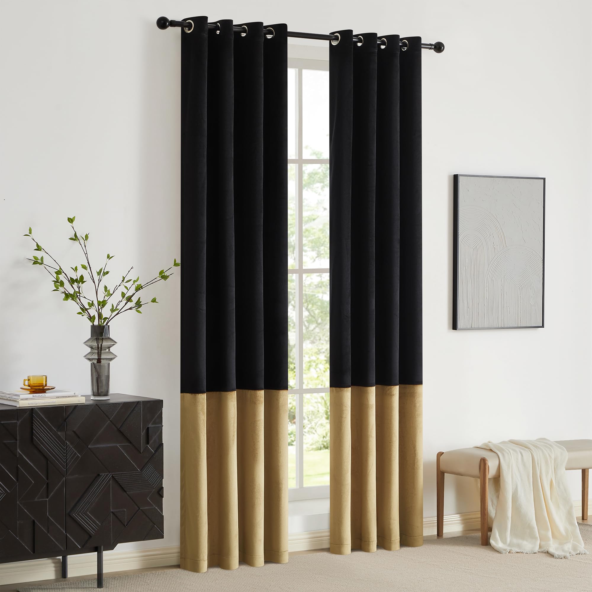 BULBUL curtains shown on rod illustrate versatile room styling