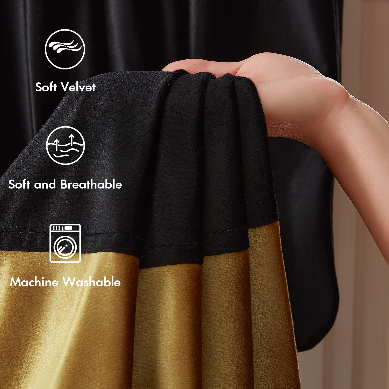 Fade-resistant velvet with plush sheen that remains vibrant after wash.