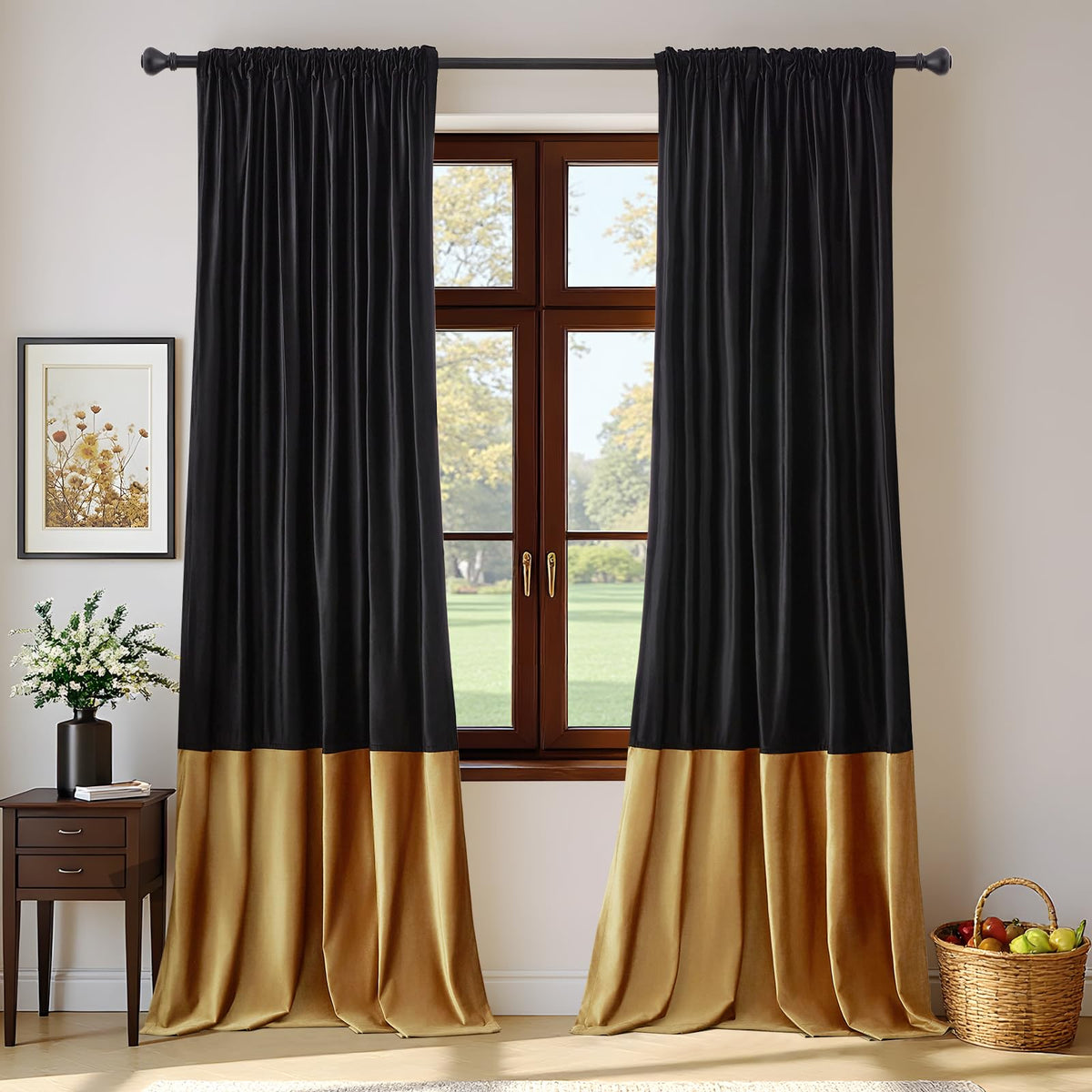 Bulbul Velvet Curtains 84in with luxurious velvet texture and front panel view.