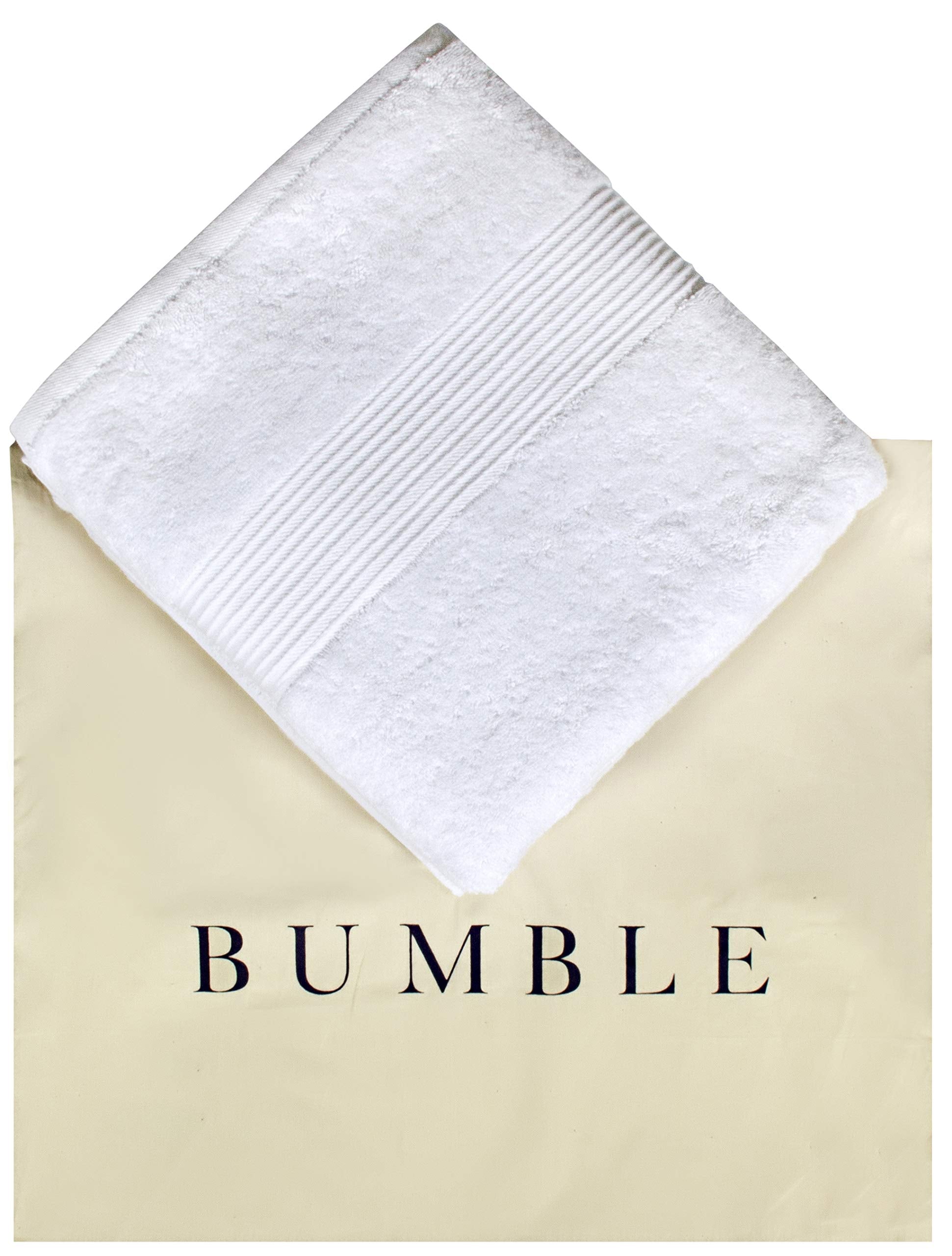 Bumble Towels care label visible with washing guidance