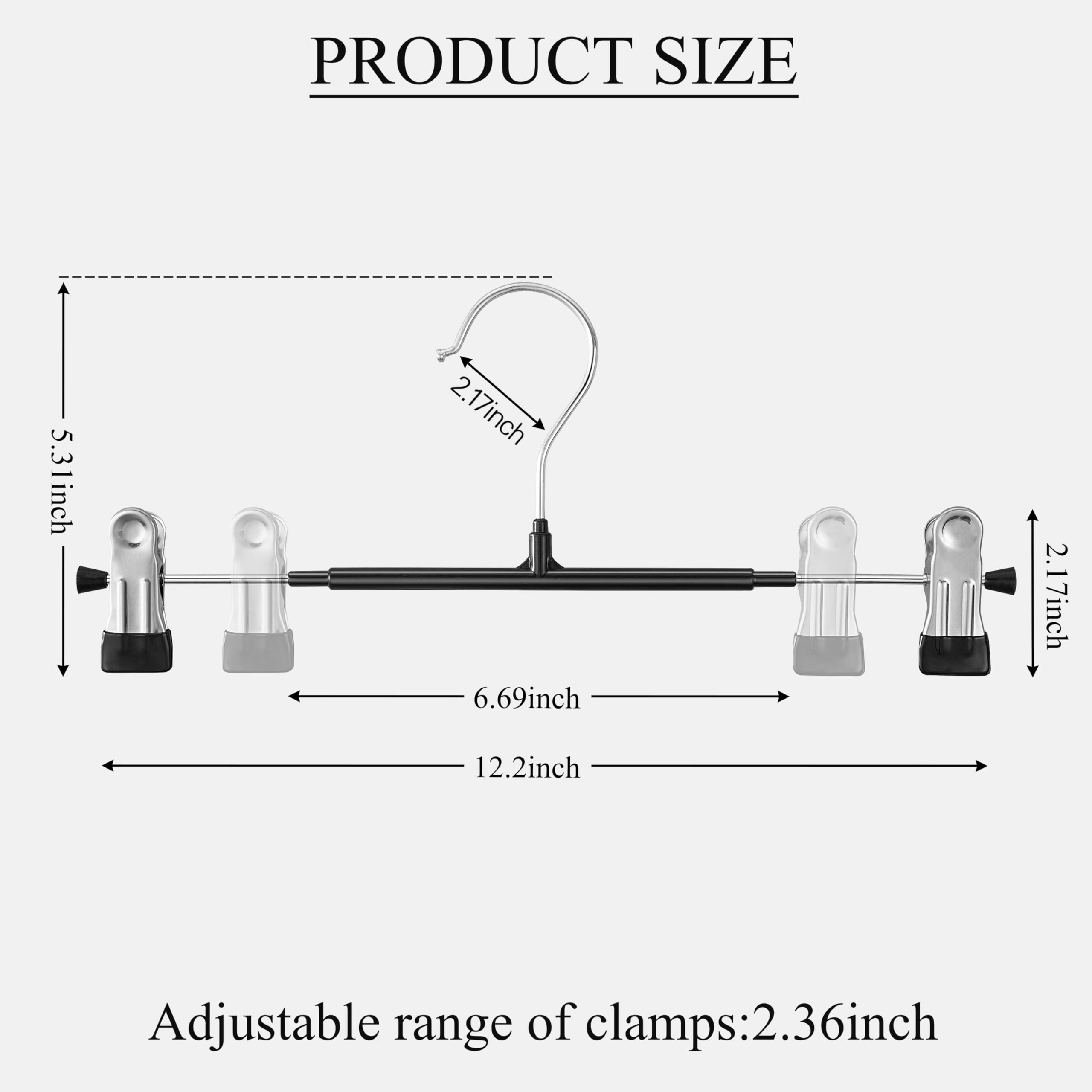 BUMODEL metal skirt hanger with clips preventing fabric snags