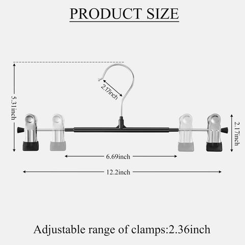 BUMODEL metal skirt hanger with clips preventing fabric snags