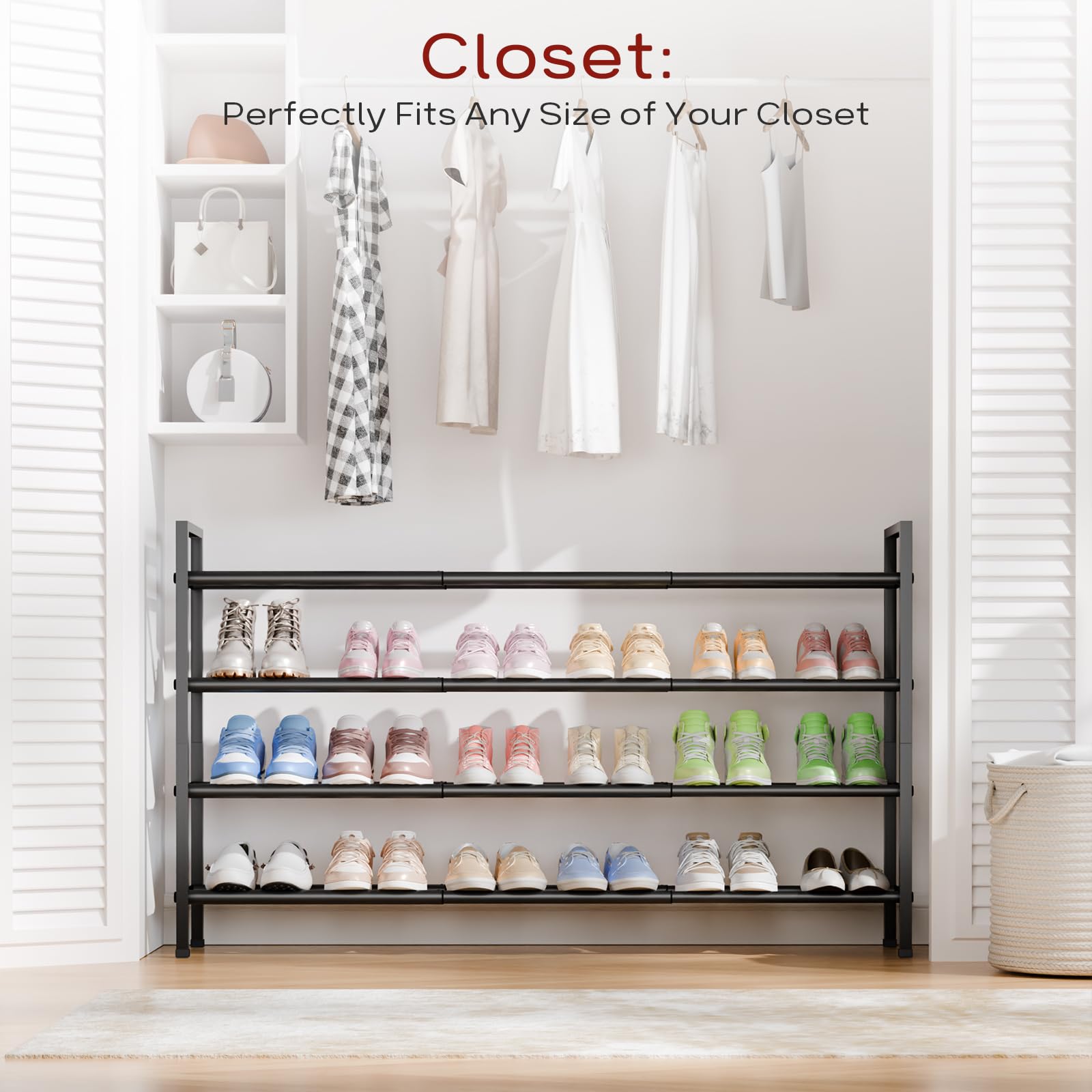 Bumusty 24-pair capacity rack with stable, sag-resistant tiers.