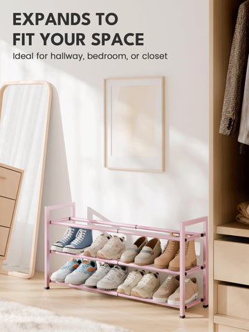 Heavy-duty Bumusty rack supports daily use for sandals and boots.