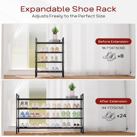 Bumusty shoe rack assembled without tools for quick setup.
