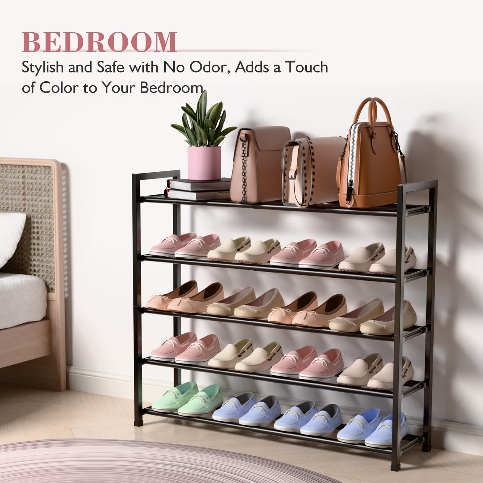 Bumusty sturdy tubes and black finish complement home decor
