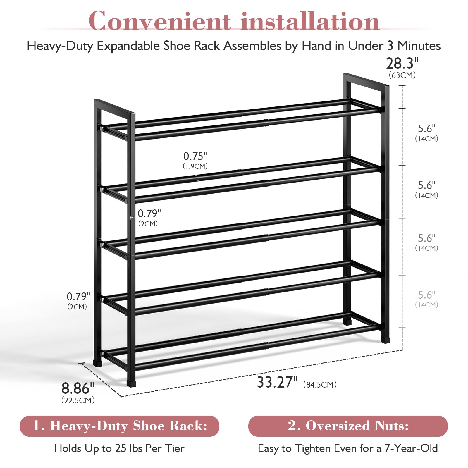 Bumusty durable metal frame keeps footwear secure at all times