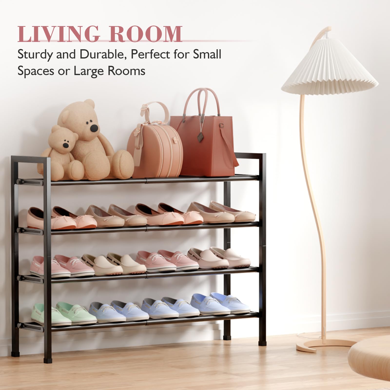 Bumusty sturdy metal frame supports up to 15 pounds, offering durable storage.