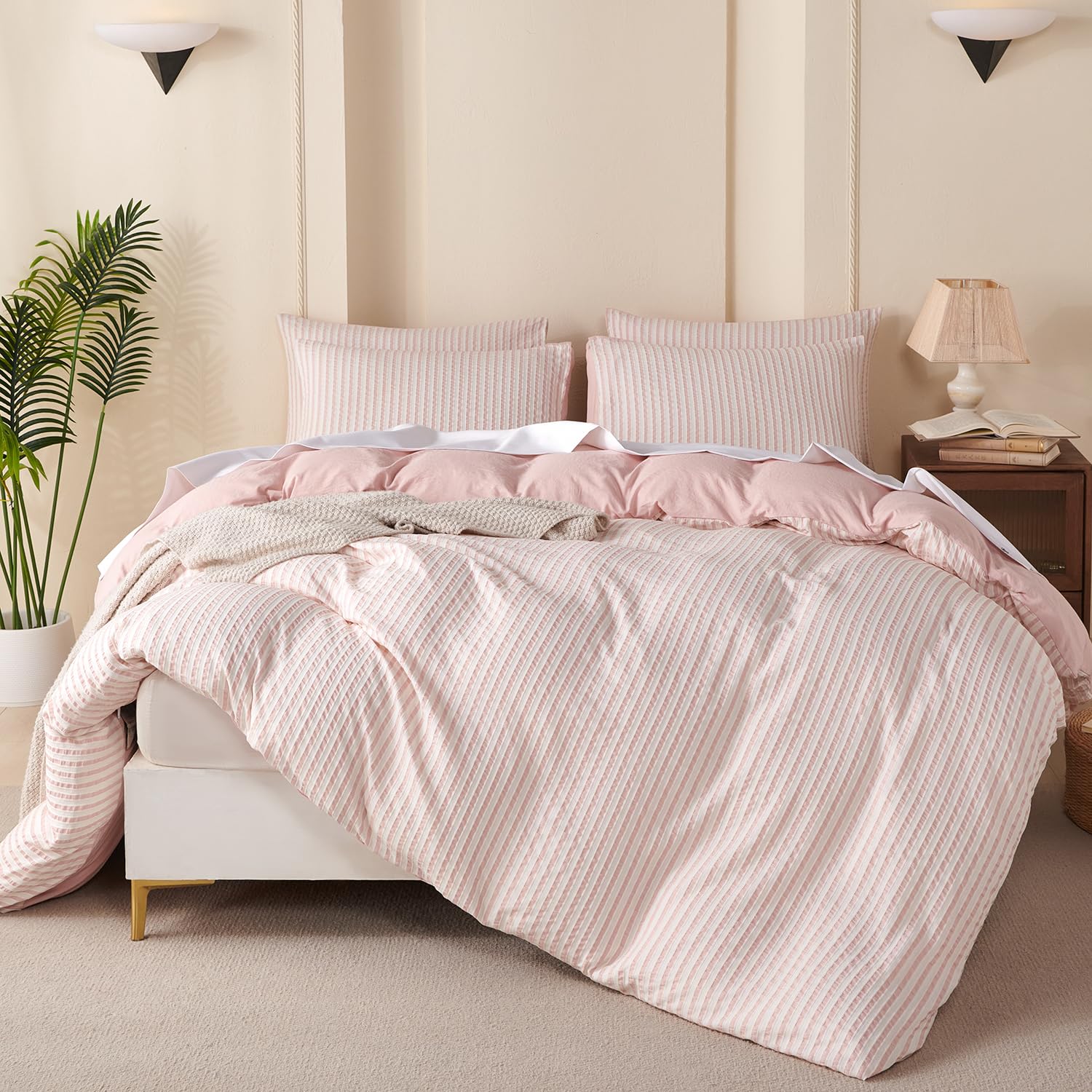 BUPIRD pillowcase 20x26 pink white showcases coordinated bedding.