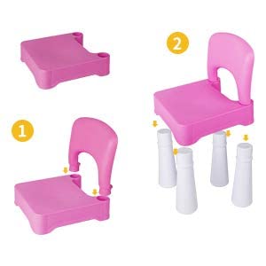 burgkidz pink plastic kids chair anti-slip pads on each leg