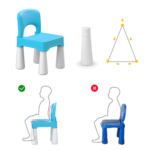 burgkidz toddler chair anti-slip pads blue helps keep kids steady