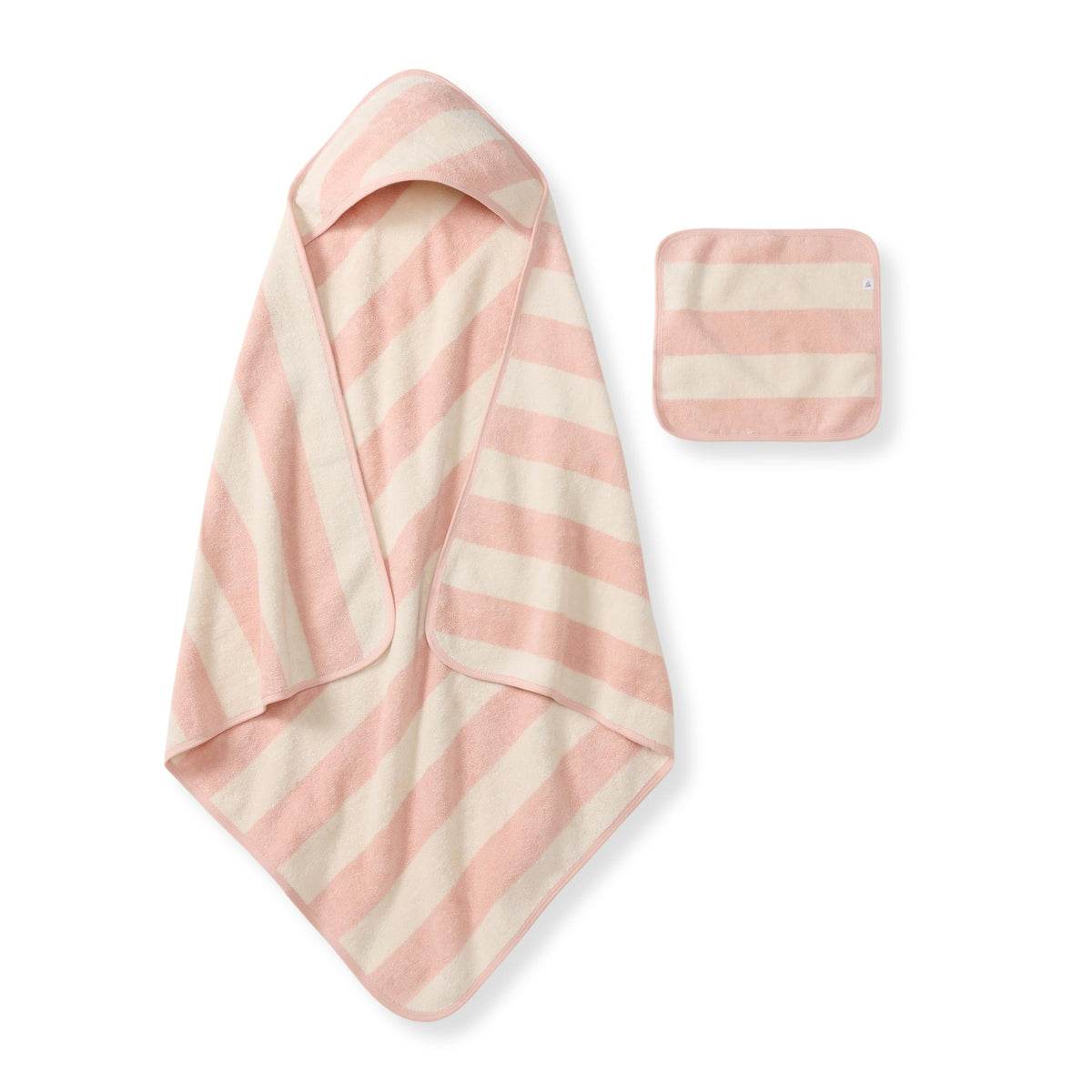 Burt's Bees Baby hooded towel close-up shows soft terry for gentle drying.
