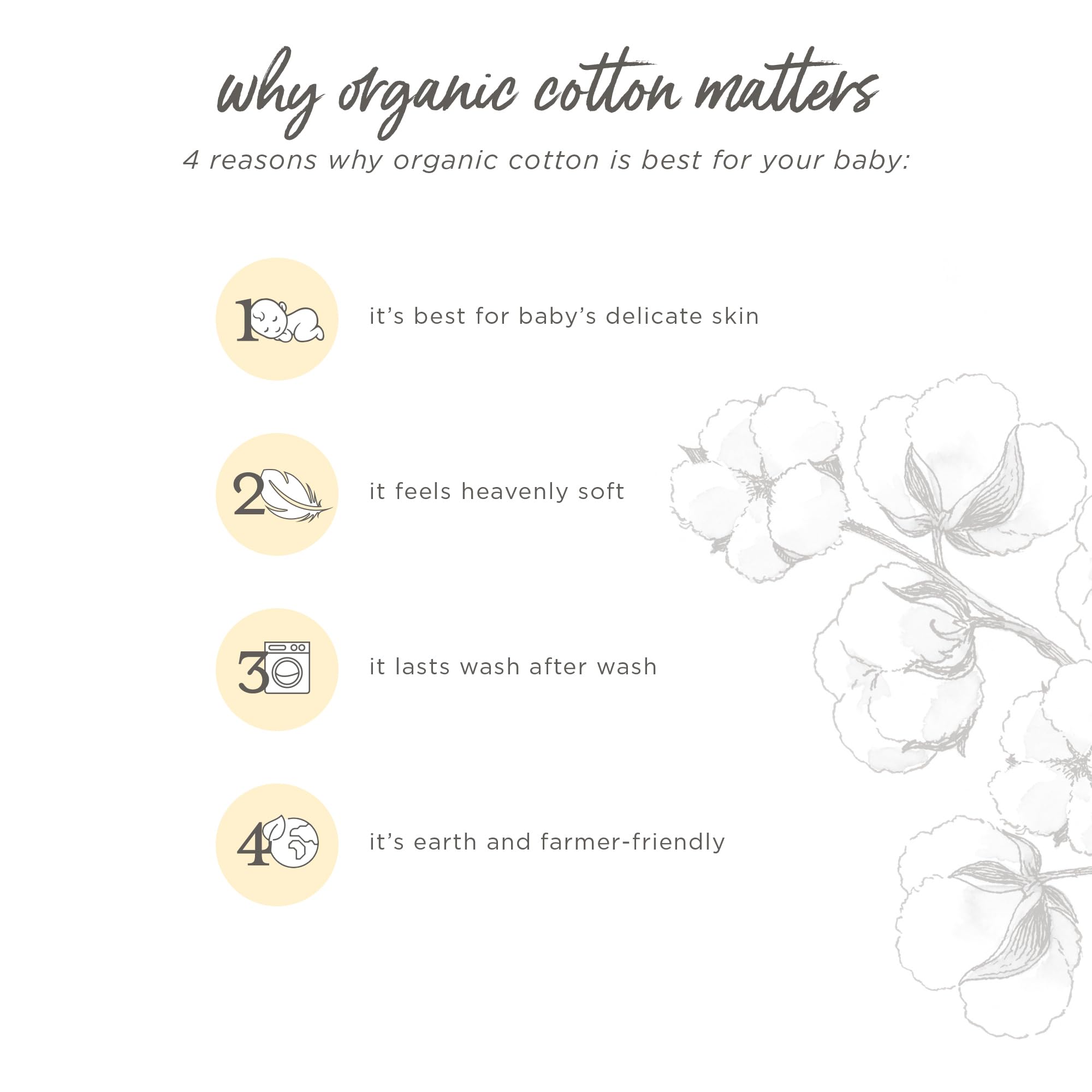 Burt's Bees Baby GOTS-certified organic cotton ensures pure, breathable comfort.