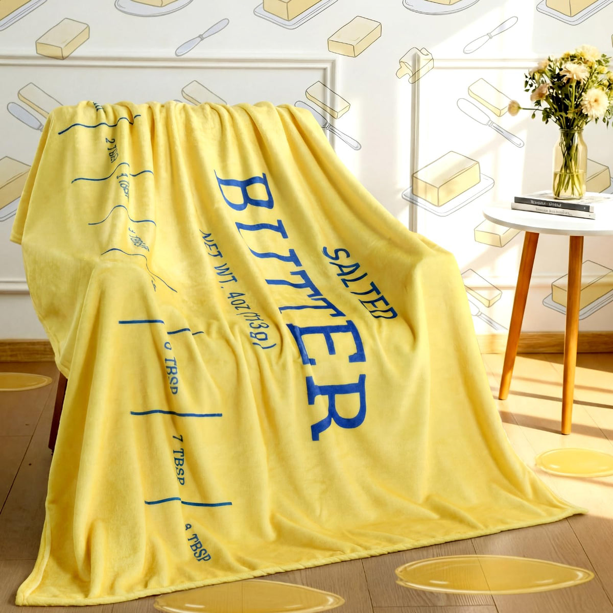 Buryeah butter blanket on sofa, showcasing inviting warmth and plush texture for lounge comfort.