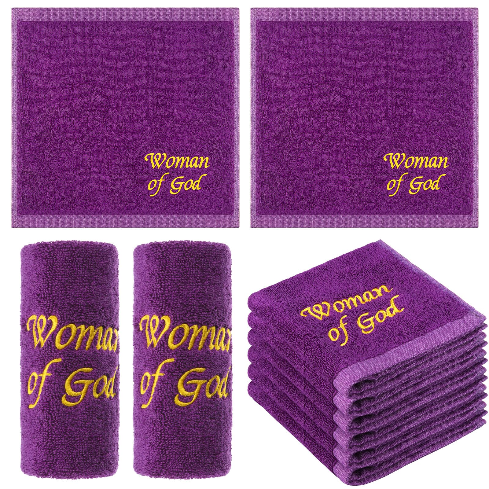 Buryeah purple pastor towels—front view for church display and daily hand drying.