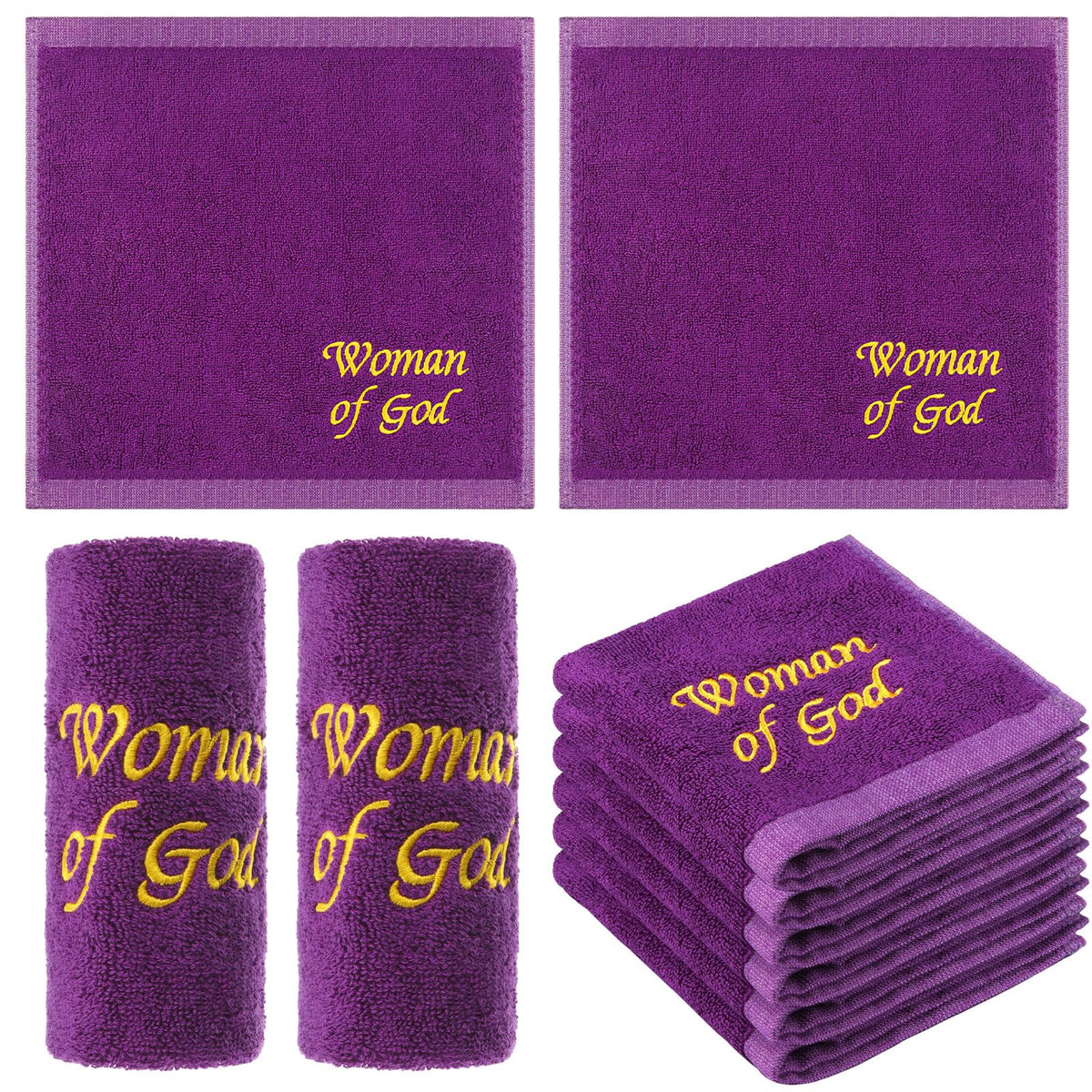 Buryeah purple pastor towels—front view for church display and daily hand drying.