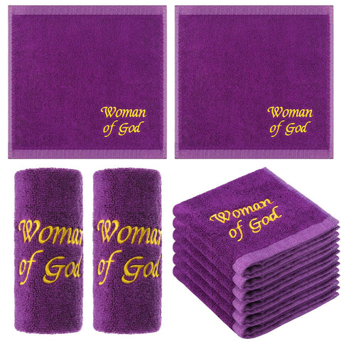Buryeah purple pastor towels—front view for church display and daily hand drying.
