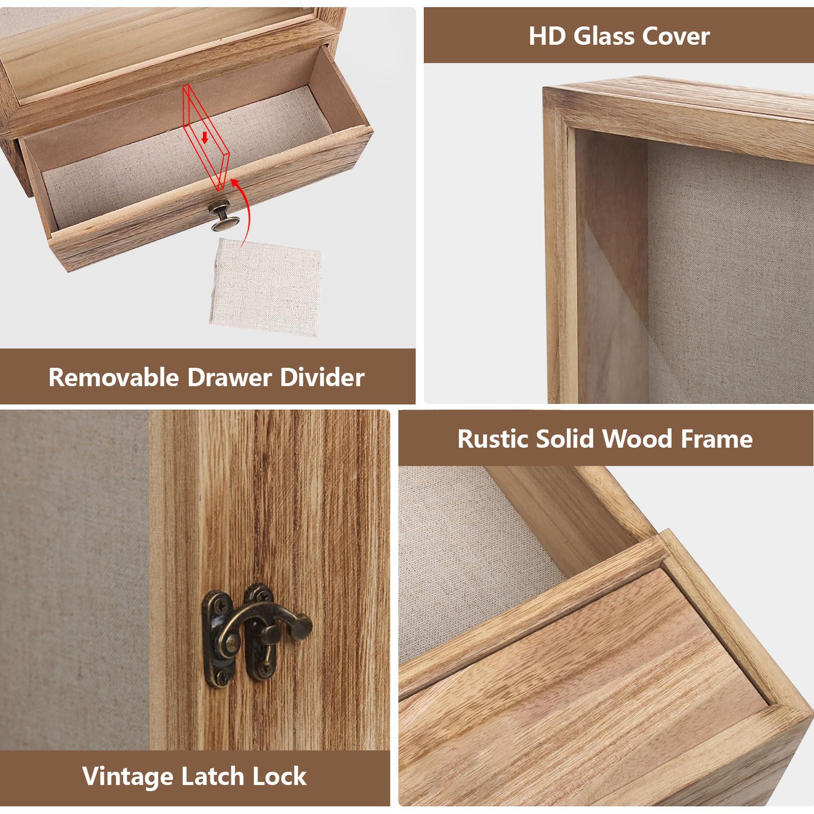 Butizone shadow box frame clear glass front showcasing clarity and protection.