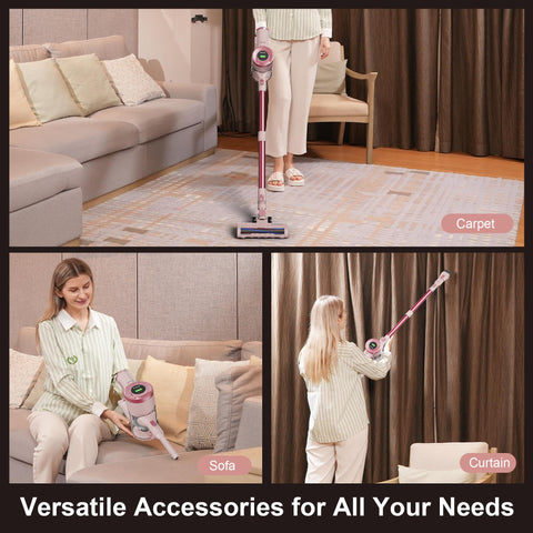 Buty Bulu vacuum attachments including motorized floor brush for thorough cleaning.