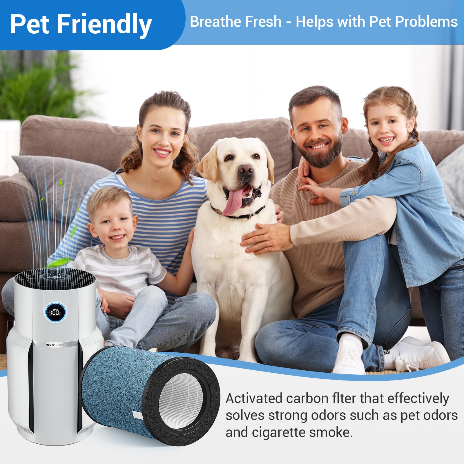 BUXEBUX replacement filter supports use in medium to large rooms for better coverage