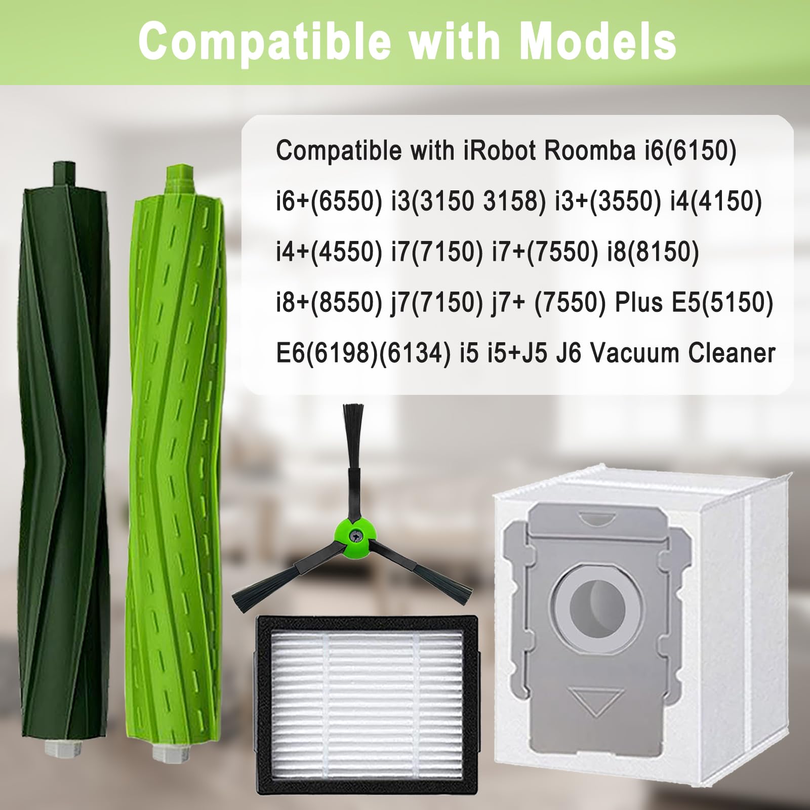 Bvhonwe Roomba roller brushes in use for thorough agitation on multiple floor types.