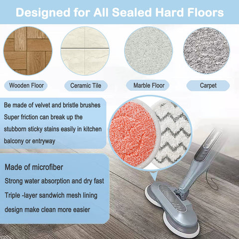 Bvhonwe velvet and bristle pad design for effective scrubbing