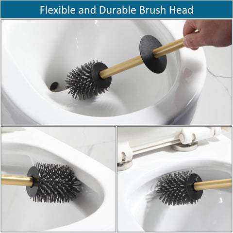 BVL brushed gold base stabilizes the set and prevents tipping during use.