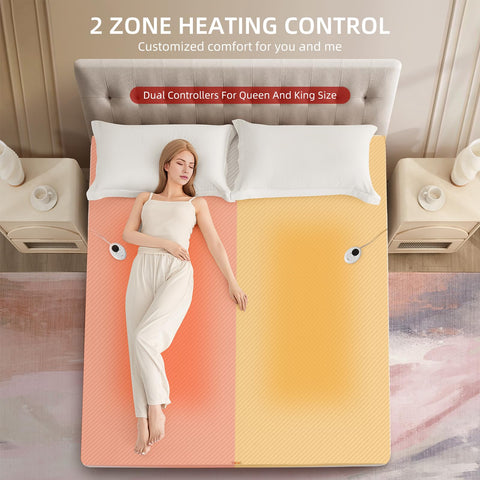Bwarm king-size mattress pad with side controls for personalized comfort.